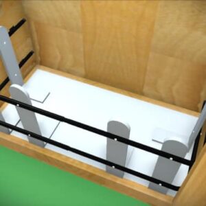 Attachable Adjustable Railing for Shelves